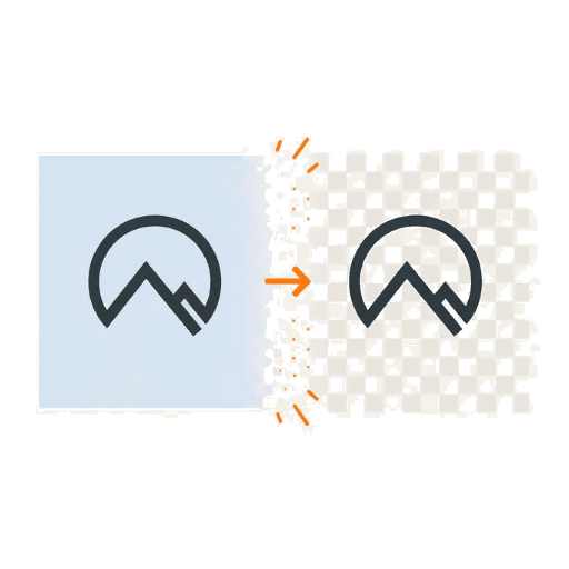 Diagram of a logo background dissolving into transparency