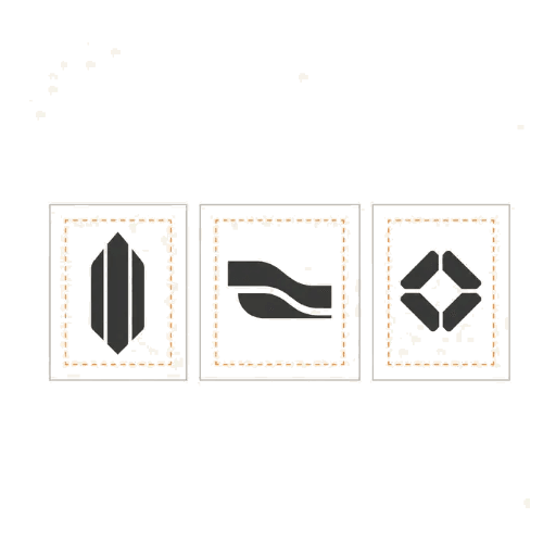 Diagram of logos with equal padding inside identical tiles